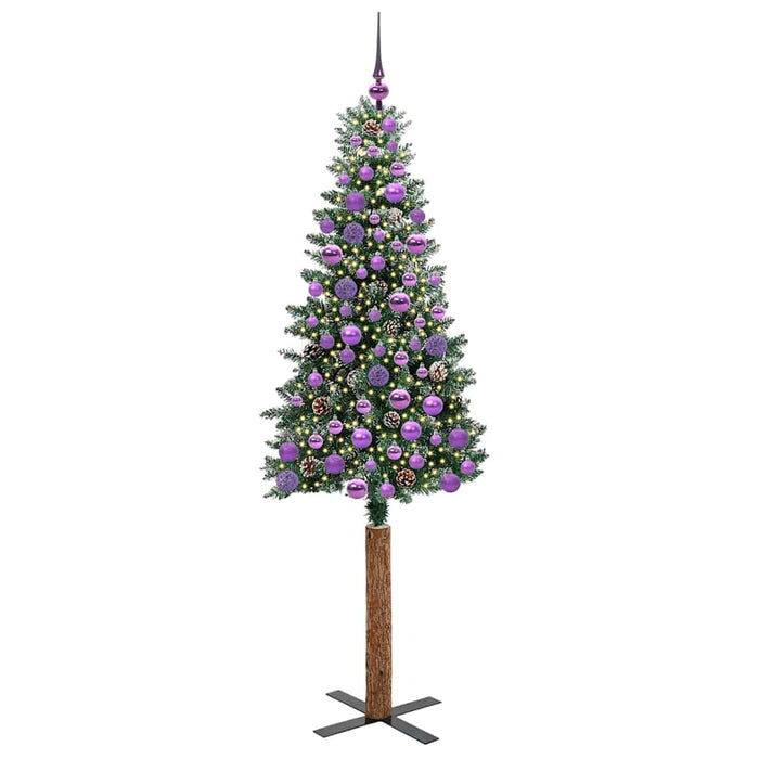 Brad de Crăciun subțire cu 300 LED Verde și alb 180 cm - WALTI WALTI