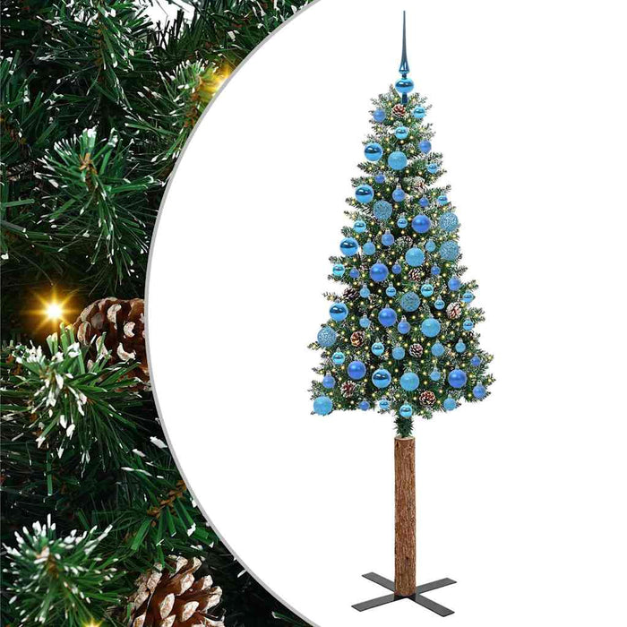 Brad de Crăciun subțire cu 300 LED Verde și alb 180 cm - WALTI WALTI
