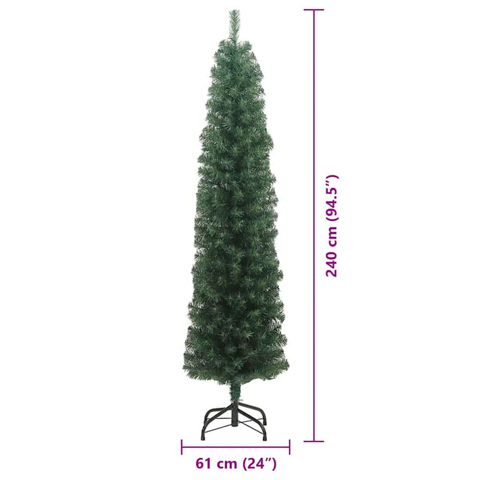 Brad de Crăciun subțire Verde 61 x 61 x 240 cm Plastic și metal - WALTI WALTI