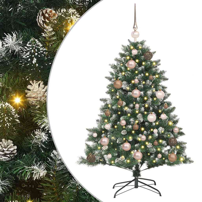 BraddeCrăciunartificial cu lumini cu bandă LED Verde 120cm PVC - WALTI WALTI