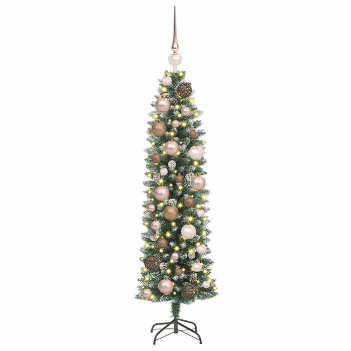 Copac Artificial Slăb de Crăciun cu 150 LED Verde și alb 120 cm - WALTI WALTI