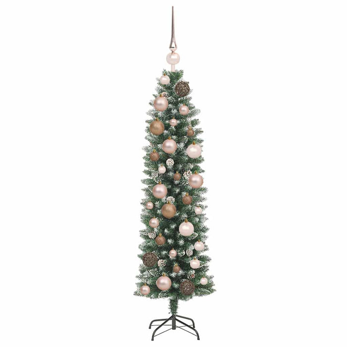 Copac Artificial Slăb de Crăciun cu 150 LED Verde și alb 120 cm - WALTI WALTI