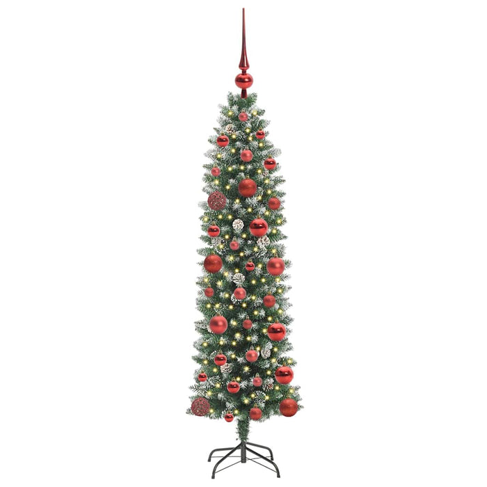 Copac Artificial Slăb de Crăciun cu 150 LED Verde și alb 120 cm - WALTI WALTI