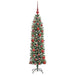 Copac Artificial Slăb de Crăciun cu 150 LED Verde și alb 120 cm - WALTI WALTI