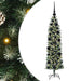 Copac Artificial Slăb de Crăciun cu 150 LED Verde și alb 120 cm - WALTI WALTI
