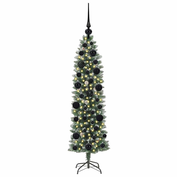 Copac Artificial Slăb de Crăciun cu 150 LED Verde și alb 120 cm - WALTI WALTI