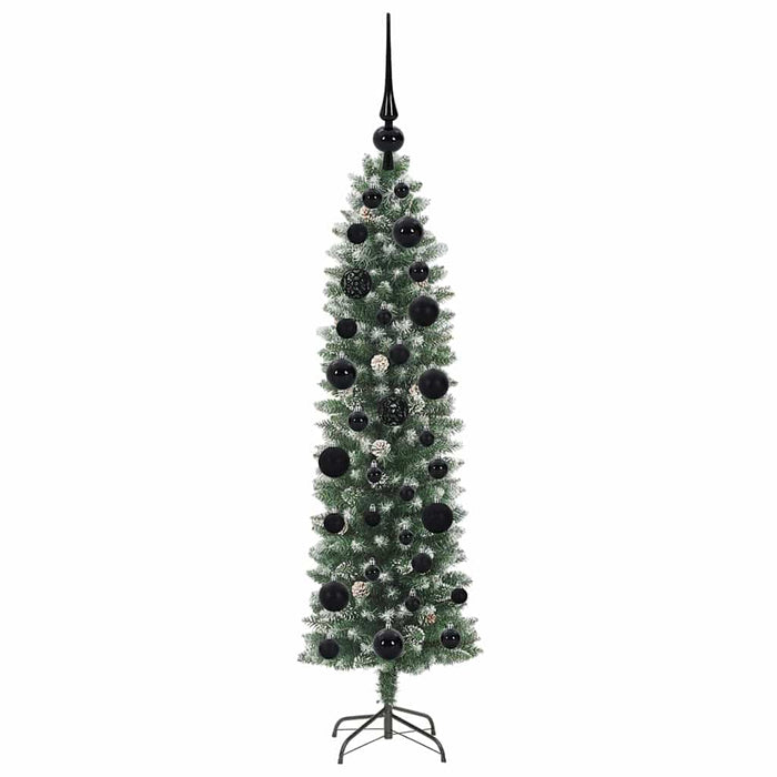 Copac Artificial Slăb de Crăciun cu 150 LED Verde și alb 120 cm - WALTI WALTI