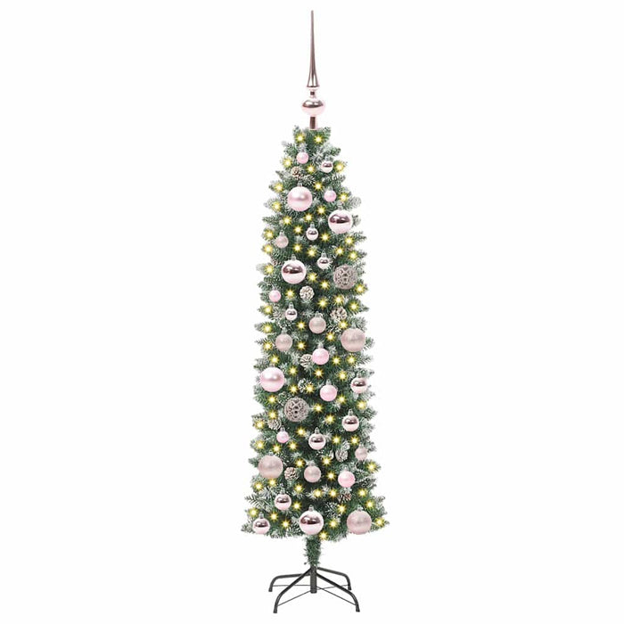 Copac Artificial Slăb de Crăciun cu 150 LED Verde și alb 120 cm - WALTI WALTI