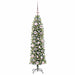 Copac Artificial Slăb de Crăciun cu 150 LED Verde și alb 120 cm - WALTI WALTI