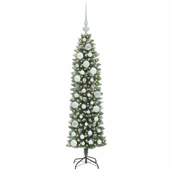 Copac Artificial Slăb de Crăciun cu 150 LED Verde și alb 120 cm - WALTI WALTI