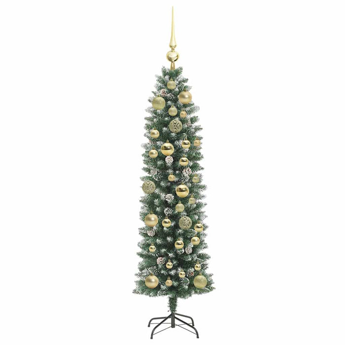Copac Artificial Slăb de Crăciun cu 150 LED Verde și alb 120 cm - WALTI WALTI