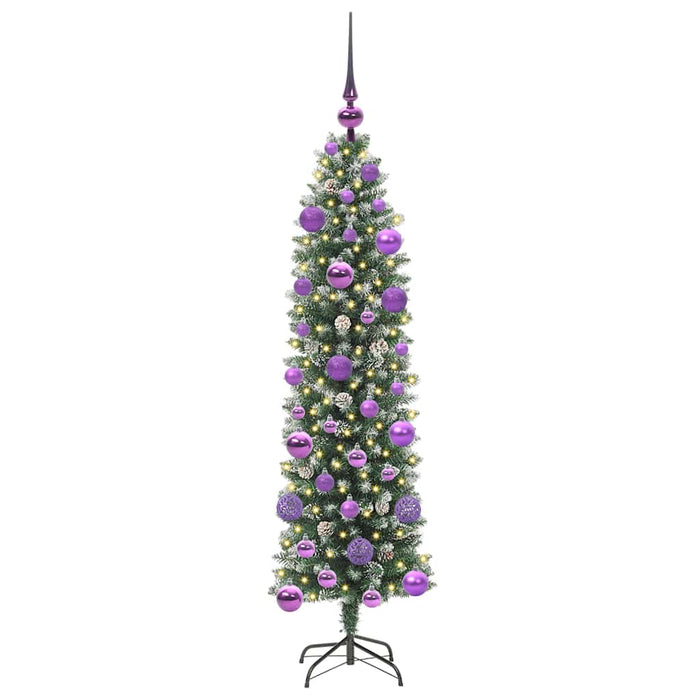 Copac Artificial Slăb de Crăciun cu 150 LED Verde și alb 120 cm - WALTI WALTI