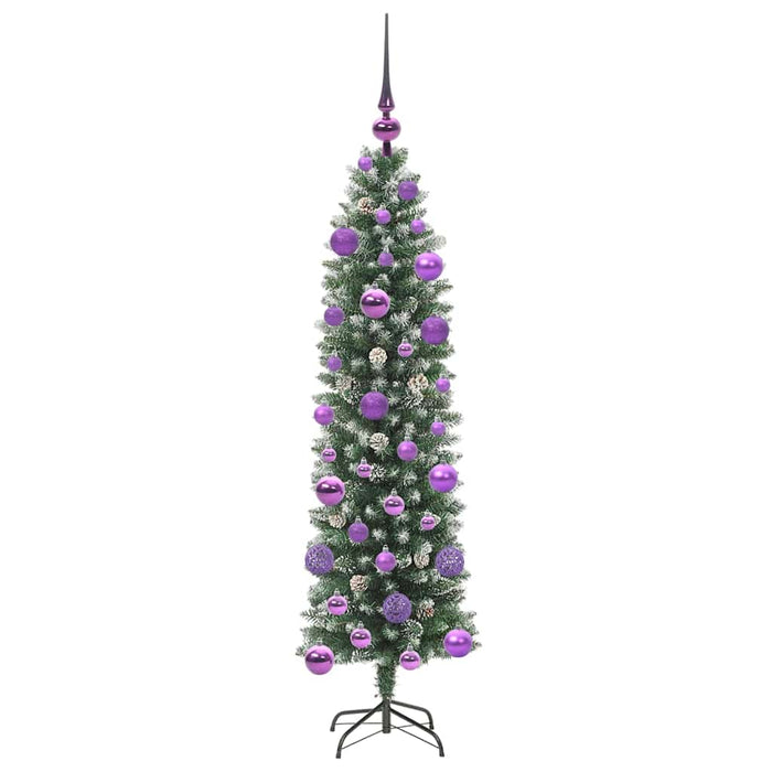 Copac Artificial Slăb de Crăciun cu 150 LED Verde și alb 120 cm - WALTI WALTI