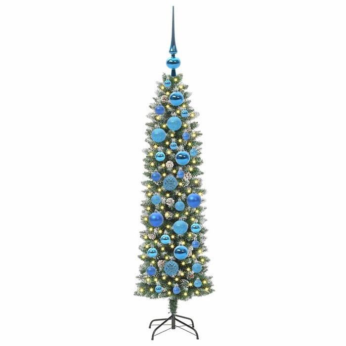 Copac Artificial Slăb de Crăciun cu 150 LED Verde și alb 120 cm - WALTI WALTI