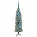 Copac Artificial Slăb de Crăciun cu 150 LED Verde și alb 120 cm - WALTI WALTI