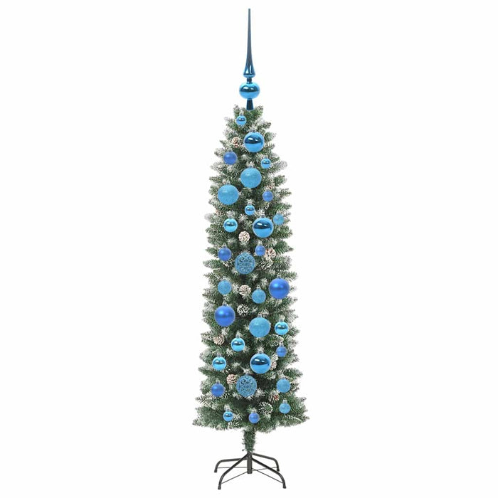 Copac Artificial Slăb de Crăciun cu 150 LED Verde și alb 120 cm - WALTI WALTI