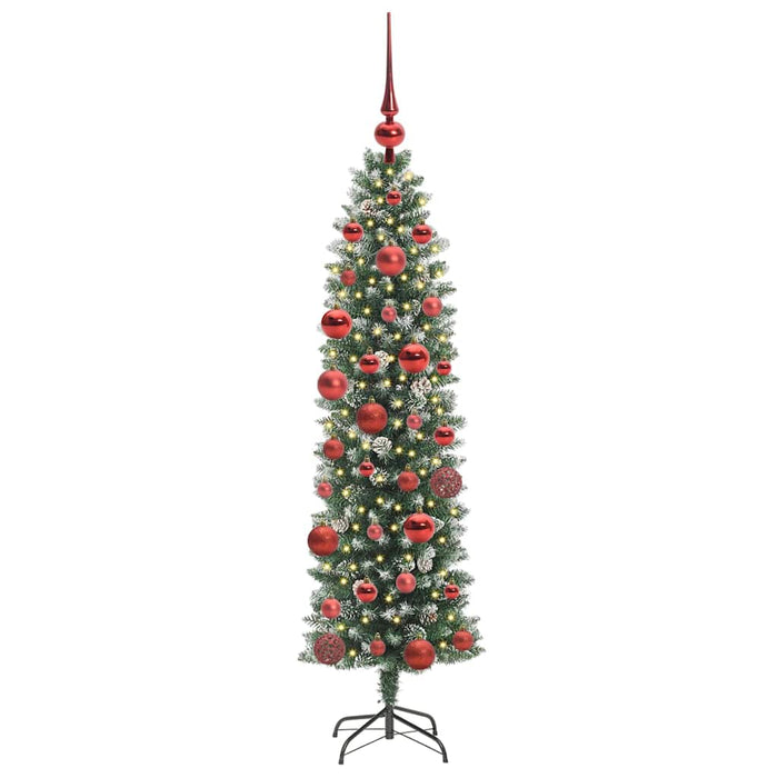 Copac Artificial Slăb de Crăciun cu 150 LED Verde și alb 150 cm - WALTI WALTI