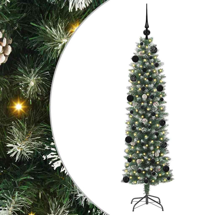 Copac Artificial Slăb de Crăciun cu 150 LED Verde și alb 150 cm - WALTI WALTI