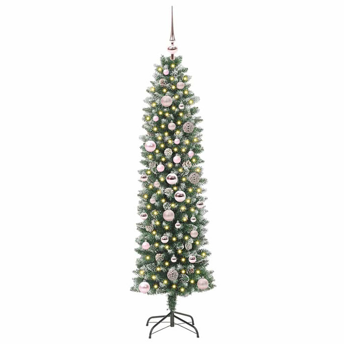 Copac Artificial Slăb de Crăciun cu 150 LED Verde și alb 150 cm - WALTI WALTI