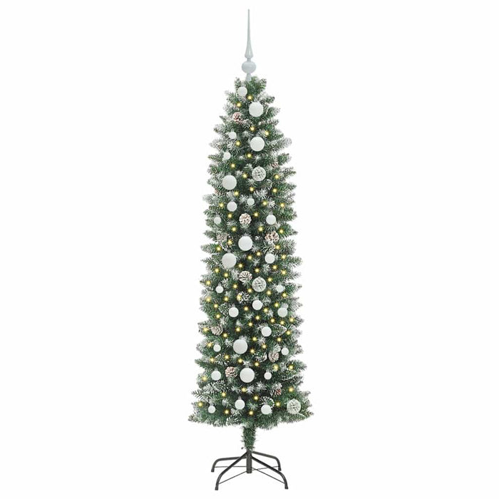 Copac Artificial Slăb de Crăciun cu 150 LED Verde și alb 150 cm - WALTI WALTI