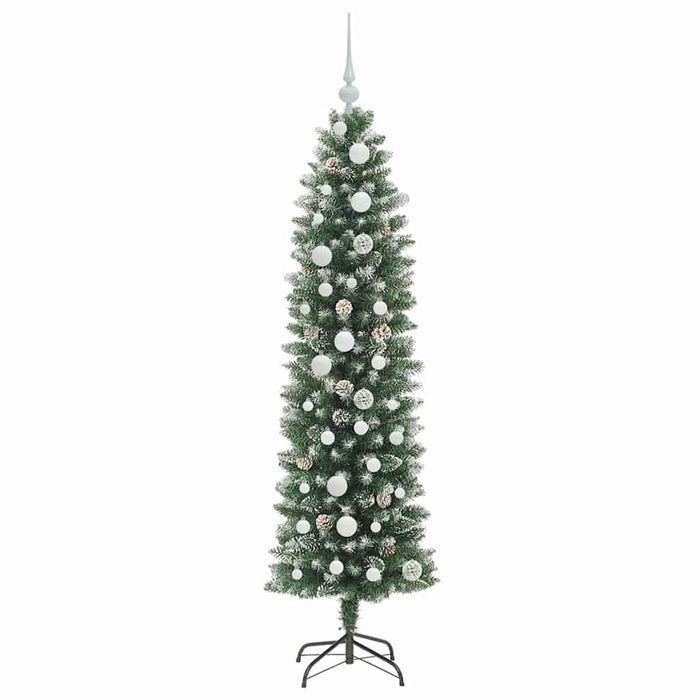 Copac Artificial Slăb de Crăciun cu 150 LED Verde și alb 150 cm - WALTI WALTI