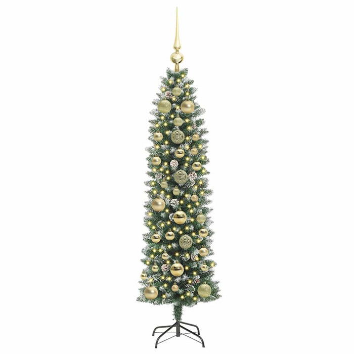 Copac Artificial Slăb de Crăciun cu 150 LED Verde și alb 150 cm - WALTI WALTI