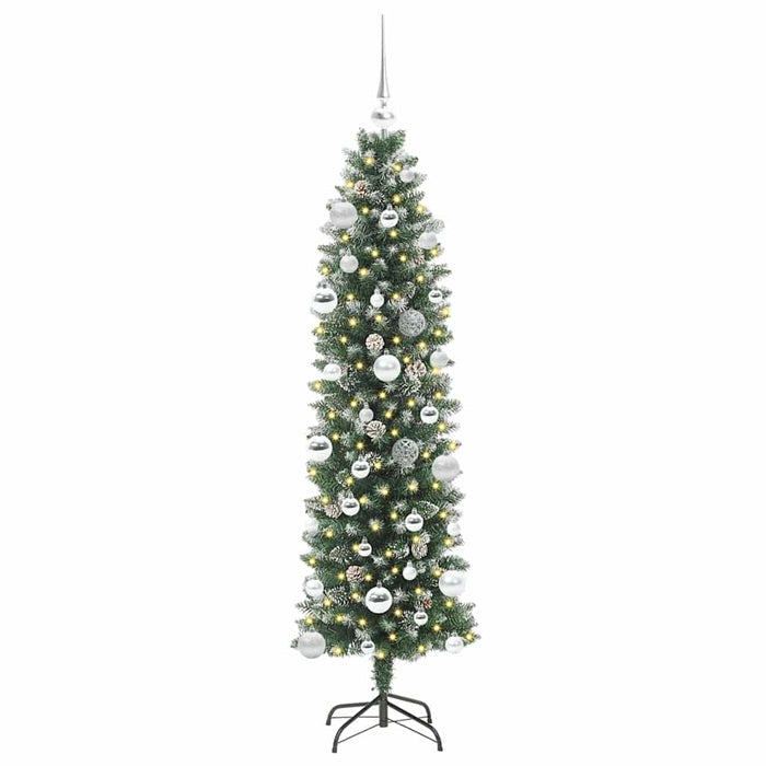 Copac Artificial Slăb de Crăciun cu 150 LED Verde și alb 150 cm - WALTI WALTI