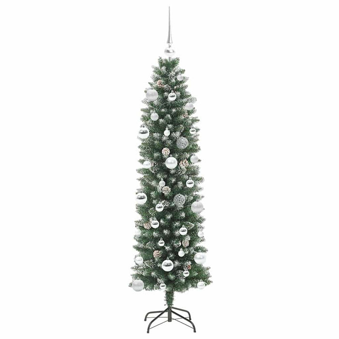 Copac Artificial Slăb de Crăciun cu 150 LED Verde și alb 150 cm - WALTI WALTI