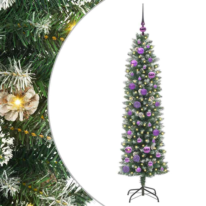 Copac Artificial Slăb de Crăciun cu 150 LED Verde și alb 150 cm - WALTI WALTI