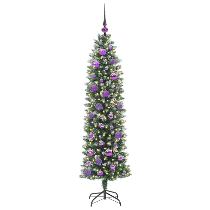 Copac Artificial Slăb de Crăciun cu 150 LED Verde și alb 150 cm - WALTI WALTI