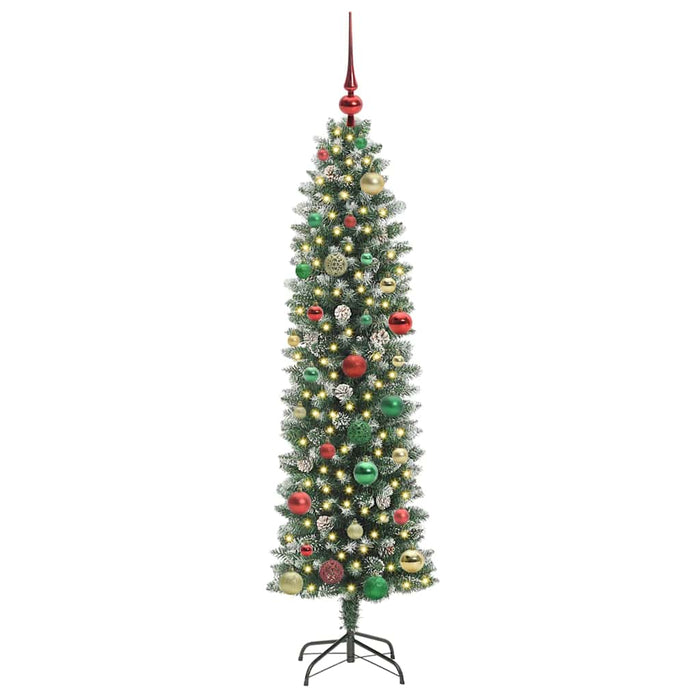 Copac Artificial Slăb de Crăciun cu 150 LED Verde și alb 150 cm - WALTI WALTI