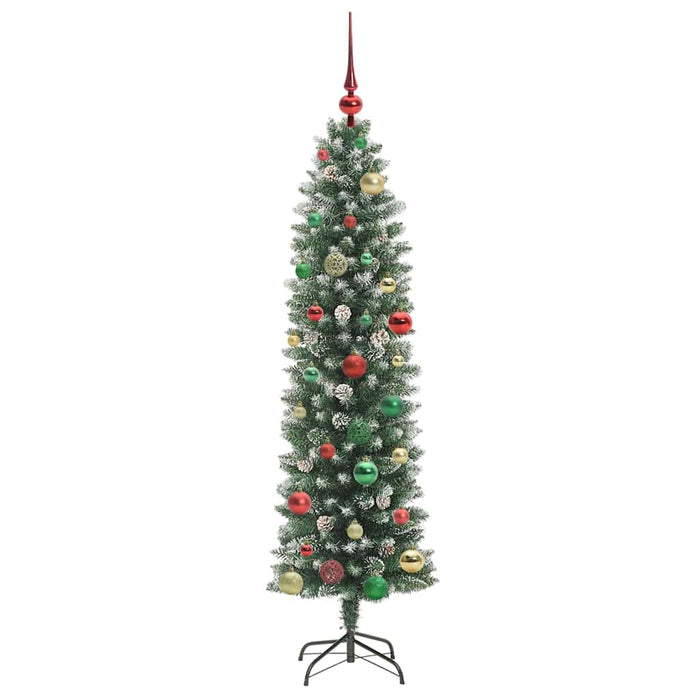 Copac Artificial Slăb de Crăciun cu 150 LED Verde și alb 150 cm - WALTI WALTI
