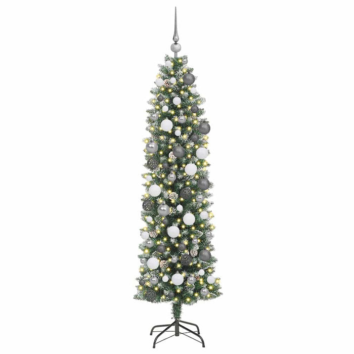 Copac Artificial Slăb de Crăciun cu 300 LED Verde și alb 180 cm - WALTI WALTI