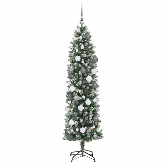 Copac Artificial Slăb de Crăciun cu 300 LED Verde și alb 180 cm - WALTI WALTI