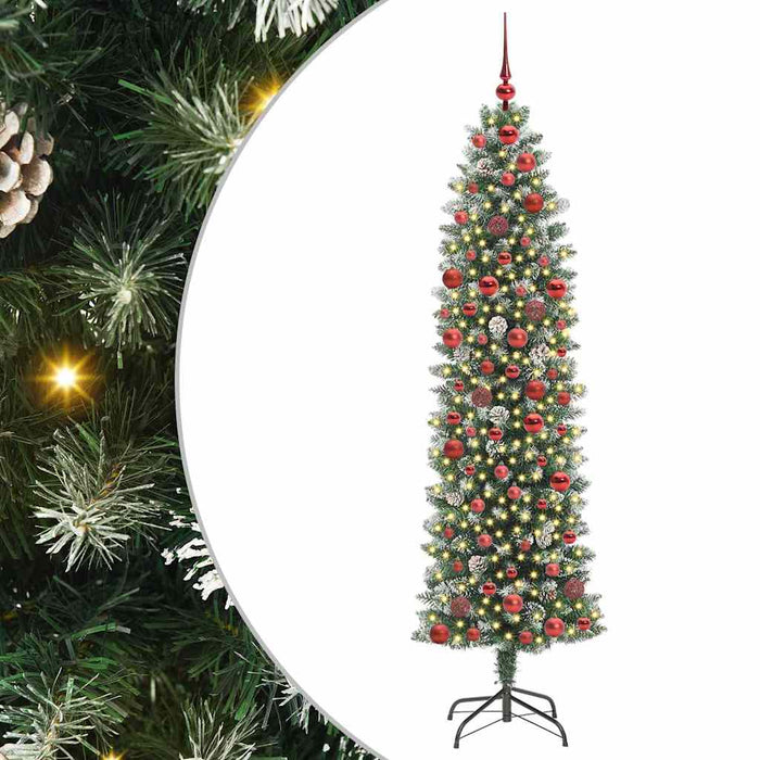 Copac Artificial Slăb de Crăciun cu 300 LED Verde și alb 180 cm - WALTI WALTI