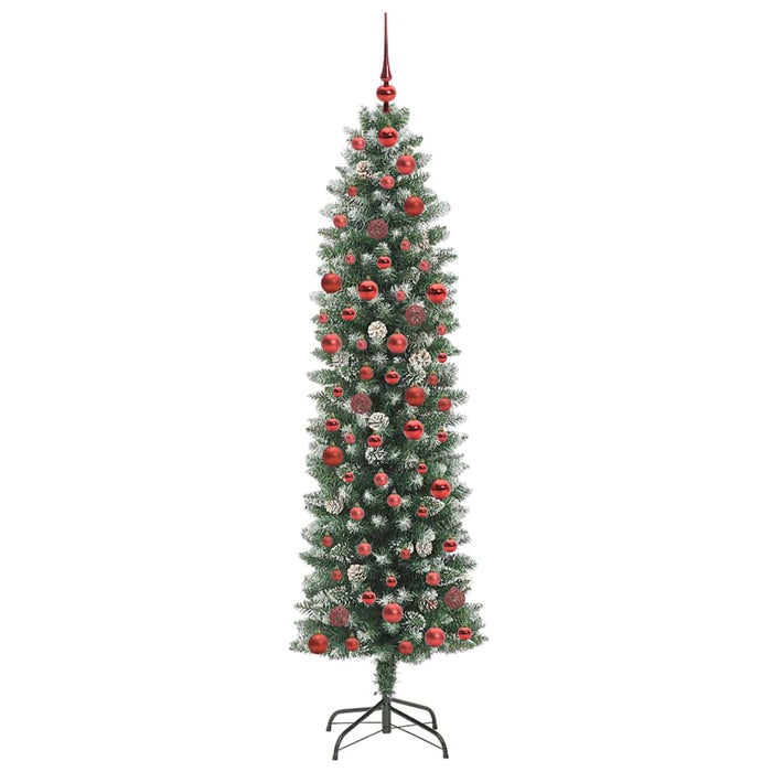 Copac Artificial Slăb de Crăciun cu 300 LED Verde și alb 180 cm - WALTI WALTI