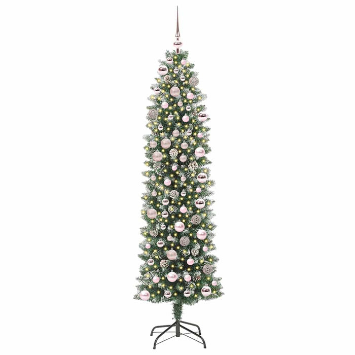 Copac Artificial Slăb de Crăciun cu 300 LED Verde și alb 180 cm - WALTI WALTI