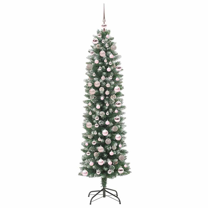 Copac Artificial Slăb de Crăciun cu 300 LED Verde și alb 180 cm - WALTI WALTI
