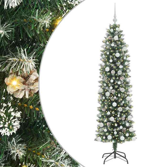 Copac Artificial Slăb de Crăciun cu 300 LED Verde și alb 180 cm - WALTI WALTI