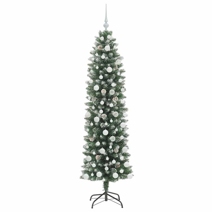 Copac Artificial Slăb de Crăciun cu 300 LED Verde și alb 180 cm - WALTI WALTI