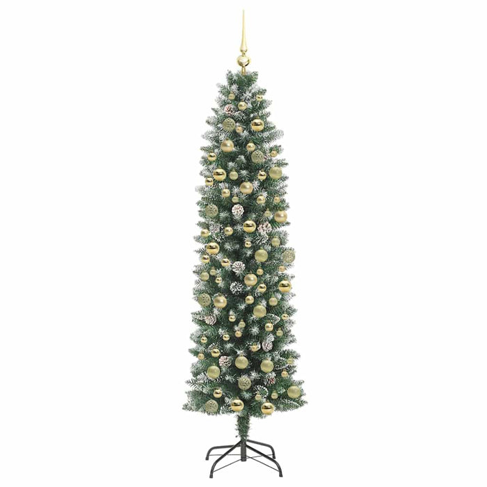 Copac Artificial Slăb de Crăciun Verde și alb 180 cm WALTI