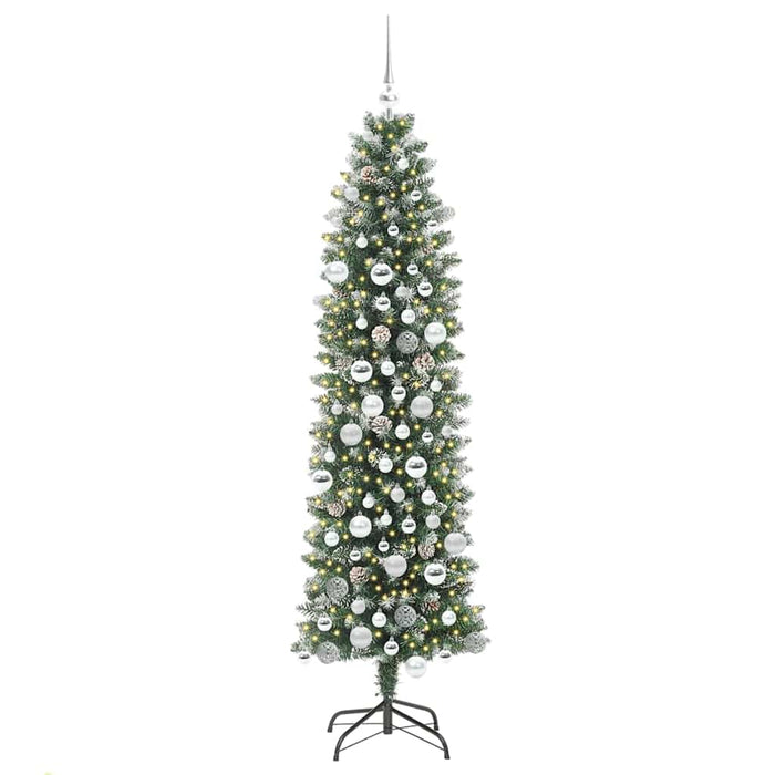 Copac Artificial Slăb de Crăciun cu 300 LED Verde și alb 180 cm - WALTI WALTI