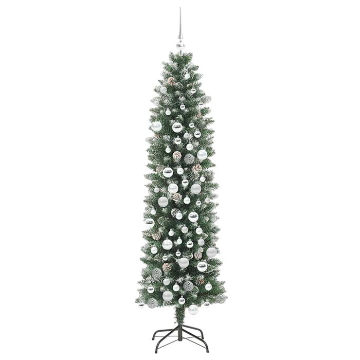 Copac Artificial Slăb de Crăciun cu 300 LED Verde și alb 180 cm - WALTI WALTI