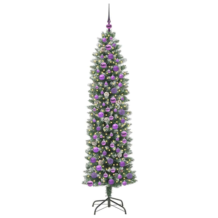 Copac Artificial Slăb de Crăciun cu 300 LED Verde și alb 180 cm - WALTI WALTI