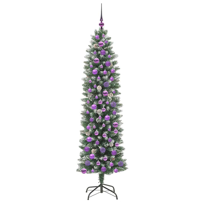 Copac Artificial Slăb de Crăciun cu 300 LED Verde și alb 180 cm - WALTI WALTI