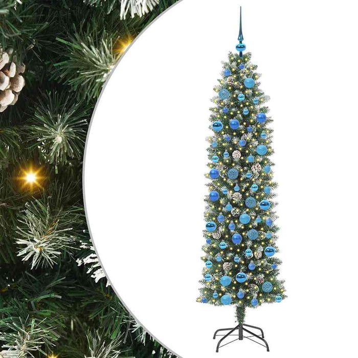Copac Artificial Slăb de Crăciun cu 300 LED Verde și alb 180 cm - WALTI WALTI