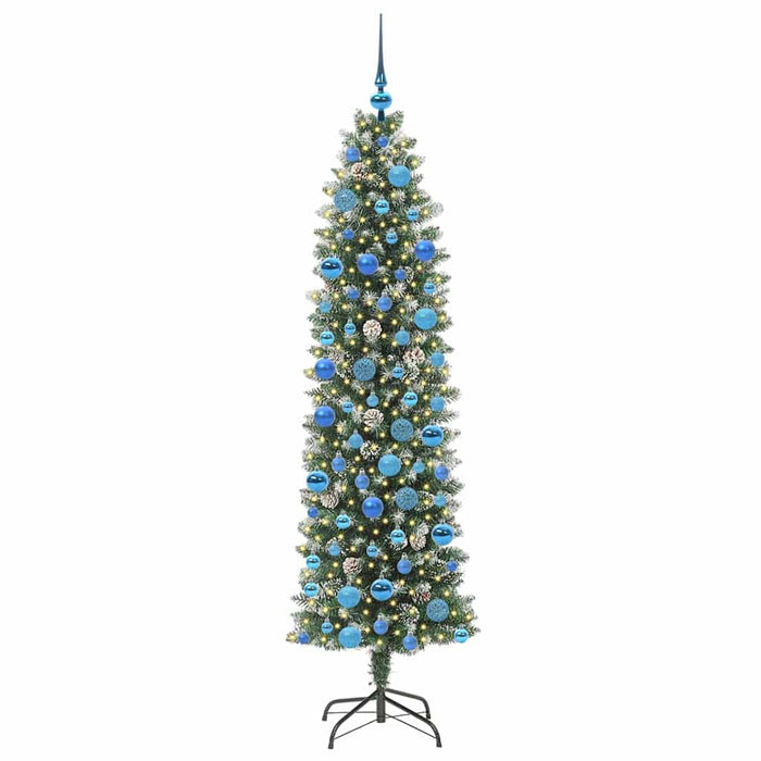 Copac Artificial Slăb de Crăciun cu 300 LED Verde și alb 180 cm - WALTI WALTI