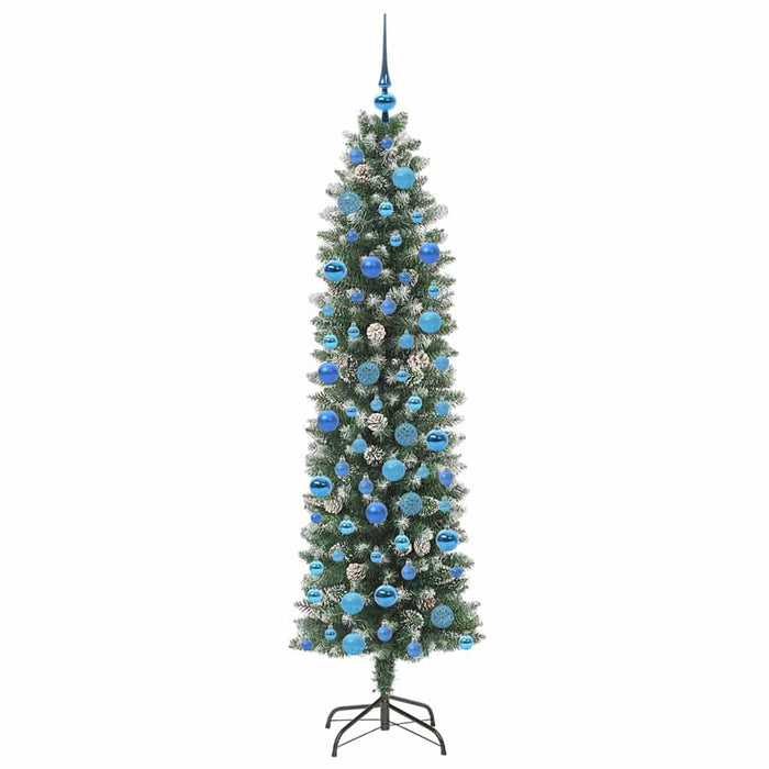 Copac Artificial Slăb de Crăciun cu 300 LED Verde și alb 180 cm - WALTI WALTI