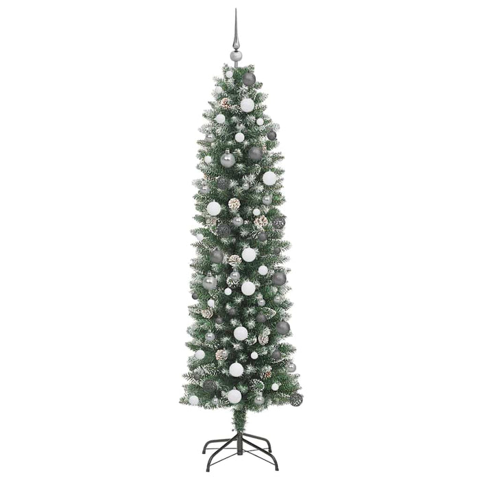 Copac Artificial Slăb de Crăciun cu 300 LED Verde și alb 210 cm - WALTI WALTI