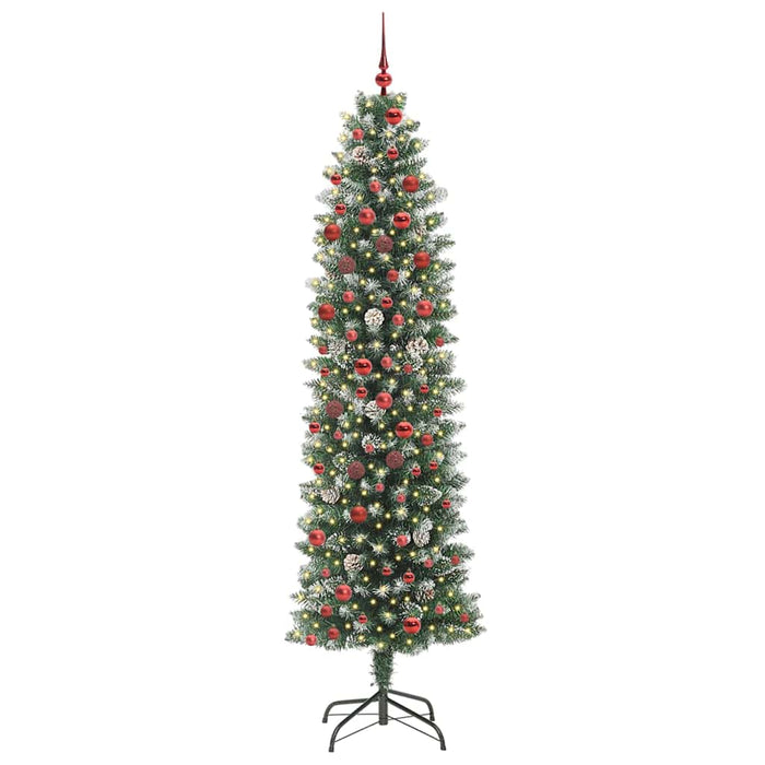 Copac Artificial Slăb de Crăciun cu 300 LED Verde și alb 210 cm - WALTI WALTI
